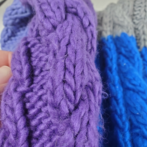 Old Navy Purple Blue Colorblock Knit Scarf - Picture 10 of 10